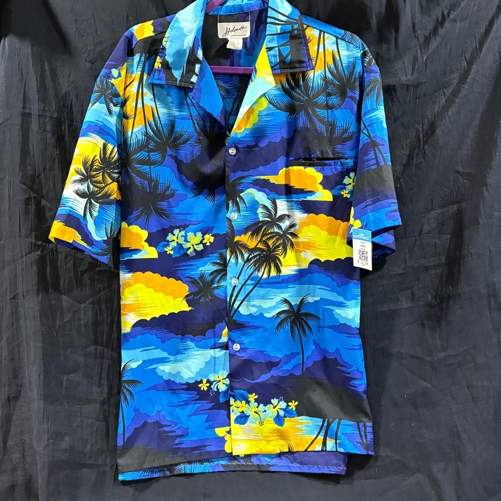 3/$20 Helena Blue and Yellow Tropical Men's Shirt